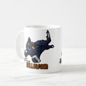 Happy Halloween Cat en Mouse Koffiemok (Voorkant links)