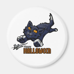 Happy Halloween Cat en Mouse Magneet