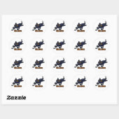 Happy Halloween Cat en Mouse Ronde Sticker (Vel)