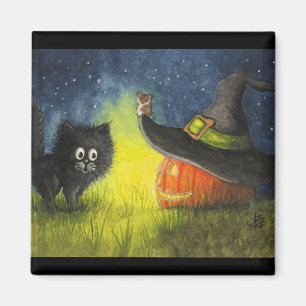Happy Halloween Cat Magnet van Bihrle Magneet