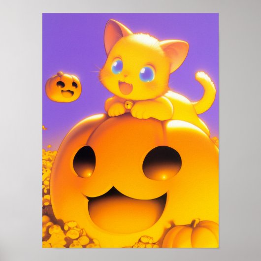 Happy Halloween Cat Poster (Voorkant)