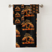 Happy Halloween Cat Pumpkin Bad Handdoek (Insitu)