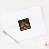 Happy Halloween Cat Pumpkin Vierkante Sticker (Envelop)