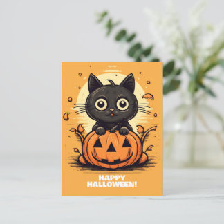 Happy Halloween Cat - Spooky Cat Lover's Briefkaar Briefkaart