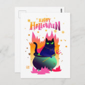 Happy Halloween Cat Vinsant Briefkaart (Voorkant / Achterkant)