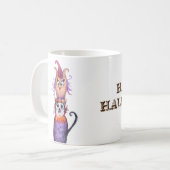 Happy Halloween Chat & Chouette Art Custom Mug (Devant gauche)