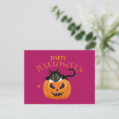 Happy Halloween Chat fun Carte postale (Debout devant)