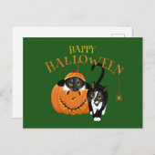 Happy Halloween Chat fun Carte postale (Devant / Derrière)