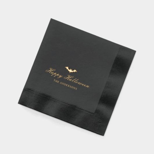 Happy Halloween chauve calligraphie noir or (Gauche)