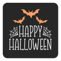 Happy Halloween chauves-souris Sticker Carré