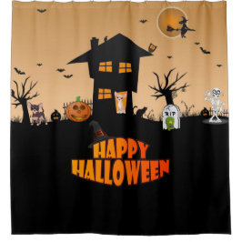 Happy Halloween Chihuahuas Douchegordijn