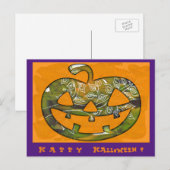 Happy Halloween citrouille - carte postale ou invi (Devant / Derrière)