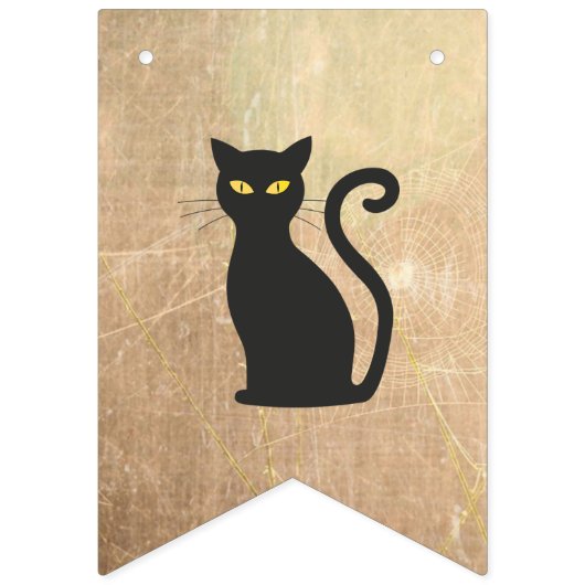 Happy Halloween Citrouille, Chat noir, Bannière fa (Premier drapeau)