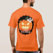 Happy Halloween Citrouille & Chats Orange T-Shirt (Dos)