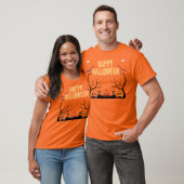Happy Halloween Citrouille & Chats Orange T-Shirt (Unisexe)