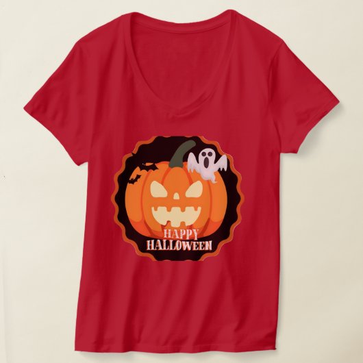 Happy Halloween Citrouille & Chats Orange T-Shirt (Poser)