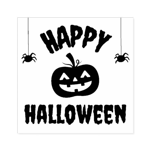 Happy Halloween Citrouille Rubberstempel (Afrduk)
