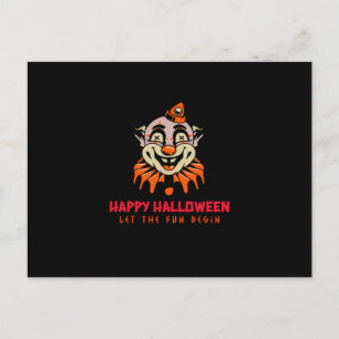 Happy Halloween Clown laat de Fun beginnen Briefkaart