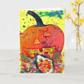 Happy Halloween Collage Kaart (Gele Bloem)