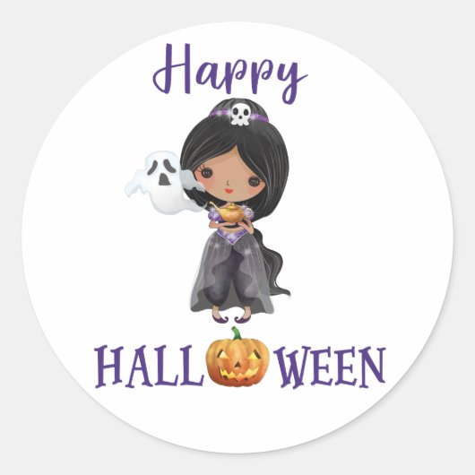 Happy Halloween collant rond Princess sticker (Devant)