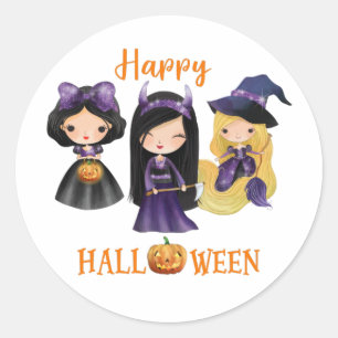 Happy Halloween collant rond Princess sticker
