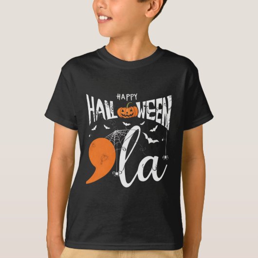 Happy Halloween Comma La Shirt Halloween Kostuum P (Voorkant)