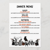 Happy Halloween Concept Diner Menu (Achterkant)