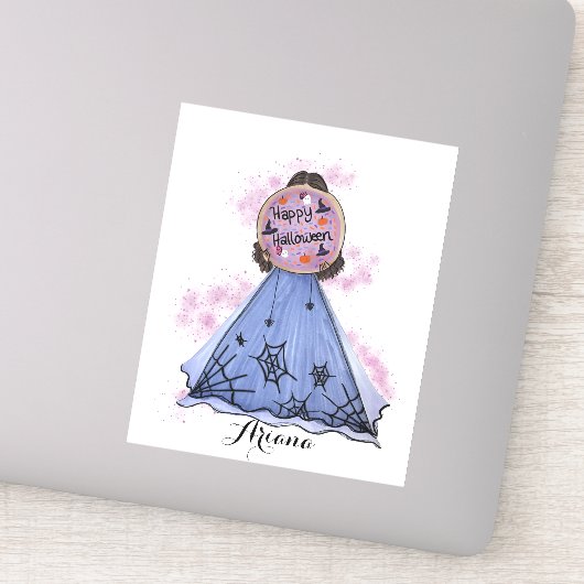 Happy Halloween Cookie Illustratie Aangepaste naam Sticker (Detail)