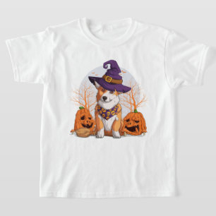 Happy Halloween   Corgi Witch Puppy Dog T-Shirt