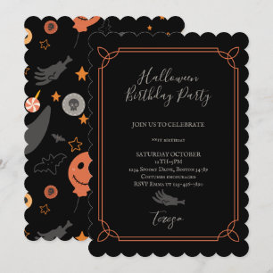 Happy Halloween Costume Birthday Party Invitation Kaart