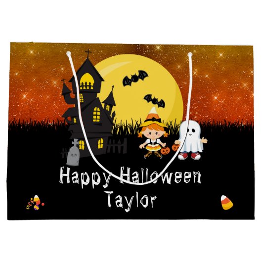 Happy Halloween Costume Party Witch Ghost Sinaasap Groot Cadeauzakje (Achterkant)