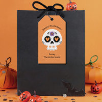 Happy Halloween crâne sucre étiquettes cadeaux