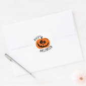 Happy Halloween Crazy Pumpkin Face Ronde Sticker (Envelop)