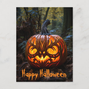 Happy Halloween Creepy Jack o Lantaarn Pompoenen Briefkaart
