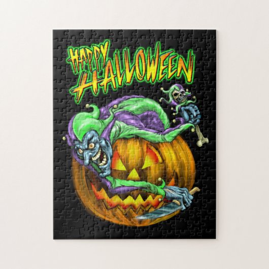 Happy Halloween Creepy JesterKin Puzzle Legpuzzel (Verticaal)