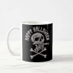 Happy Halloween Creepy Skull Roking Cigarette Koffiemok