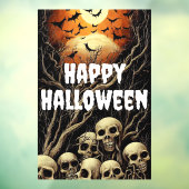 Happy Halloween Creepy Skulls and Bats Raamsticker (Vel 3)