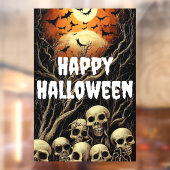 Happy Halloween Creepy Skulls and Bats Raamsticker (Vel 2)