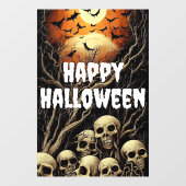Happy Halloween Creepy Skulls and Bats Raamsticker (Vel)