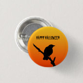 Happy Halloween Crow Button Badge (Voorkant /achterkant)