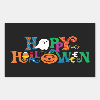 Happy Halloween Custom Lettering Rechthoekige Sticker