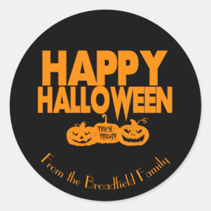 Happy Halloween Custom Name Party Ronde Sticker