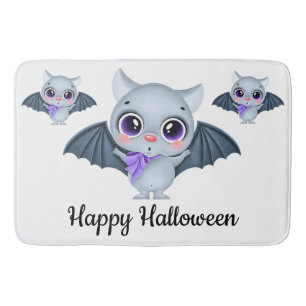 Happy Halloween Cute Bats Badmat