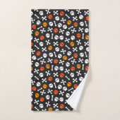 Happy Halloween Cute Botten en Skulls Bad Handdoek (Handdoek)