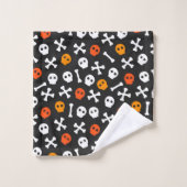Happy Halloween Cute Botten en Skulls Bad Handdoek (Wasdoekje)