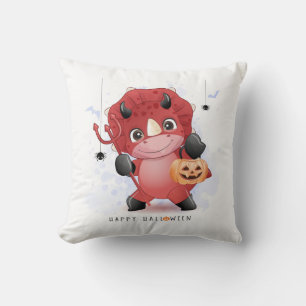 Happy Halloween Cute Dinosaur Pumpkin Spider Bats Kussen