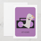 Happy Halloween Cute Ghost Music Kaart (Voorkant / Achterkant)