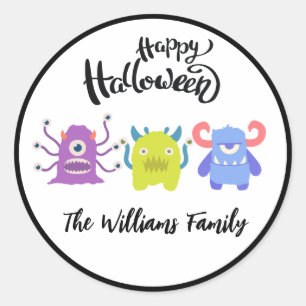 Happy Halloween Cute Monsters - Aangepaste familie Ronde Sticker