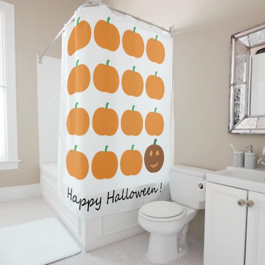 Happy Halloween Cute Pumpkin Patch Douchegordijn (In situ)
