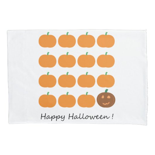 Happy Halloween Cute Pumpkin Patch Kussensloop (Voorkant)